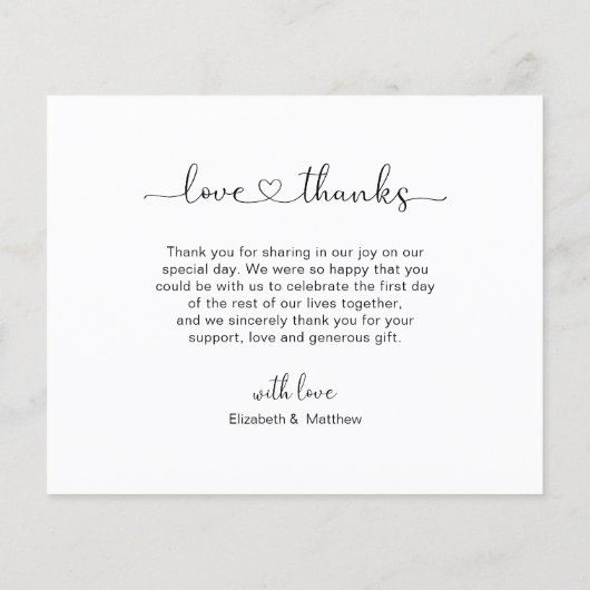 Chic Budget Foto Collage Wedding Danke Flyer (Hinten)