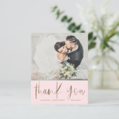 Chic Budget Pink Wedding Danke (Stehend Vorderseite)
