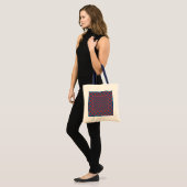 Chic Budget Tote Tasche: Rote Rosen auf Navy Blue Tragetasche (Vorderseite (Model))