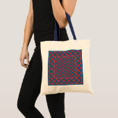 Chic Budget Tote Tasche: Rote Rosen auf Navy Blue Tragetasche (Vorderseite (Produkt))