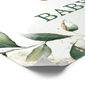 Chic Bunny Rabbit Greenerity Gold Wreath Willkomme Poster (Ecke)