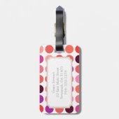 Chic bunt polka dots Muster monogramm Gepäckanhänger (Rückseite vertikal)