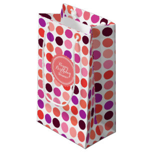 Chic bunt polka dots Muster monogramm Kleine Geschenktüte