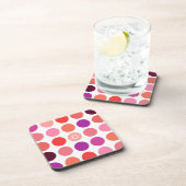 Chic bunt polka dots Muster monogramm Untersetzer (Rechte Seite)