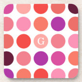 Chic bunt polka dots Muster monogramm Untersetzer (Vorderseite)