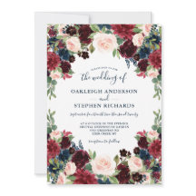 Chic Burgund, Navy und Pink Floral Wedding
