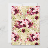 Chic Burgund & Pink Blume Hochzeitseinladungen Einladung (Rückseite)