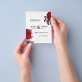 Chic Burgund Rote Rose. Blossom Nature Wedding Inv Flyer (Gruppe)