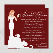 Chic Burgund Wein Bridal Dusche Einladung (Vorne/Hinten)