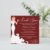 Chic Burgund Wein Bridal Dusche Einladung (Stehend Vorderseite)