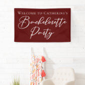 Chic Burgunder Junggesellinnenabschied Personalize Banner (Insitu)