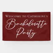 Chic Burgunder Junggesellinnenabschied Personalize Banner (Horizontal)