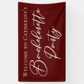 Chic Burgunder Junggesellinnenabschied Personalize Banner (Vertikal)