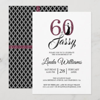 Chic Burgundy 60 und Sassy | 60. Geburtstagsparty Einladung