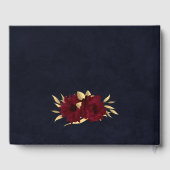 Chic burgundy and gold Marine Hochzeitsgast-Buch Gästebuch (Rückseite)