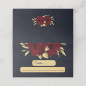 Chic burgundy and gold Marine Platzkarte (Außenseite Aufgefaltet)