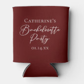 Chic Burgundy Bachelorette Party Personalized Dosenkühler (Vorderseite)