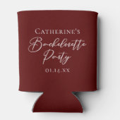 Chic Burgundy Bachelorette Party Personalized Dosenkühler (Rückseite)