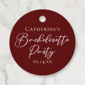 Chic Burgundy Bachelorette Party Personalized Geschenkanhänger (Vorderseite)