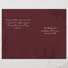 Chic Burgundy Blüh Wedding Program