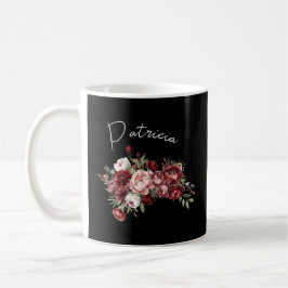 Chic Burgundy Blume Kaffeetasse