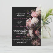 Chic burgundy Blumenwettbewerb Einladung (Stehend Vorderseite)