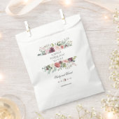 Chic Burgundy Blush Elfenbeinblume Hochzeit DANK Geschenktütchen (Ausgeschnitten)