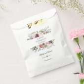 Chic Burgundy Blush Elfenbeinblume Hochzeit DANK Geschenktütchen (Versiegelt)