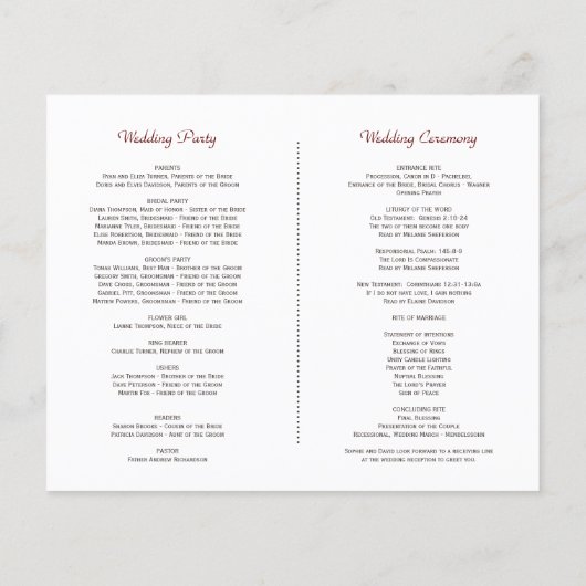 Chic Burgundy Blush Floral Antlers Wedding Program Flyer (Hinten)