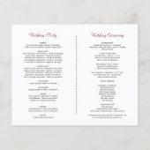 Chic Burgundy Blush Floral Antlers Wedding Program Flyer (Hinten)