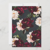 Chic Burgundy Blush Floral Peonies Emerald Wedding Einladung (Rückseite)