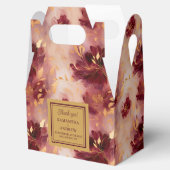 Chic Burgundy Blush Gold Boho Gastgeschenk Hochzei Geschenkschachtel (Geöffnet)