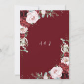 Chic Burgundy Blush Peonies Bloral Silver Wedding Einladung (Rückseite)