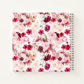 Chic Burgundy & Blush Pink Aquarell Floral Notizblock (Rückseite)