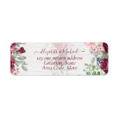 Chic Burgundy Blush Pink Blumengrün Hochzeit (Vorne)