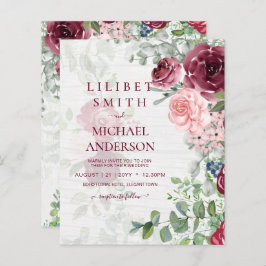 Chic Burgundy Blush Pink Blumengrün Hochzeit