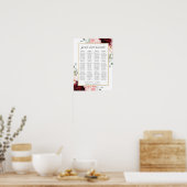 Chic Burgundy Blush Pink Blumensitze Poster (Küche)