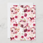 Chic Burgundy Blush Pink Bridal Brunch Einladung (Rückseite)