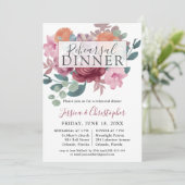 Chic Burgundy & Blush Wedding Rehearsal Dinner Einladung (Stehend Vorderseite)