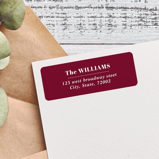 CHIC BURGUNDY Bold Modern Eleganter Familienname