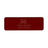 Chic Burgundy botanical crest monogram wedding La (Vorne)