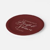 Chic Burgundy Brautparty Personalisiert Pappteller (Schrägansicht)