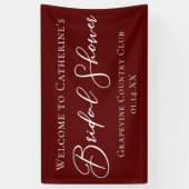 Chic Burgundy Brautparty Personalisiert Willkommen Banner (Vertikal)