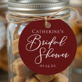 Chic Burgundy Brautparty Personalisiertes Party Geschenkanhänger