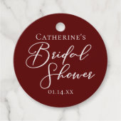 Chic Burgundy Brautparty Personalisiertes Party Geschenkanhänger (Vorderseite)
