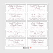 Chic Burgundy Calligraphy Guest Address Labels (Blatt)