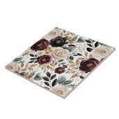 Chic Burgundy Cream Floral Fliese (Seite)