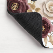 Chic Burgundy Cream Floral Mousepad (Ecke)