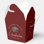 Chic Burgundy Custom Graduation Party Fortune Geschenkschachtel (Geöffnet)