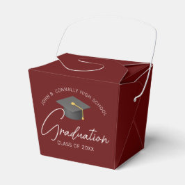 Chic Burgundy Custom Graduation Party Fortune Geschenkschachtel
